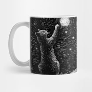 Touching the Stars - Kitty's Moonlit Dream Mug